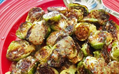 Roasted Brussels Sprouts with Maple Dijon sauce