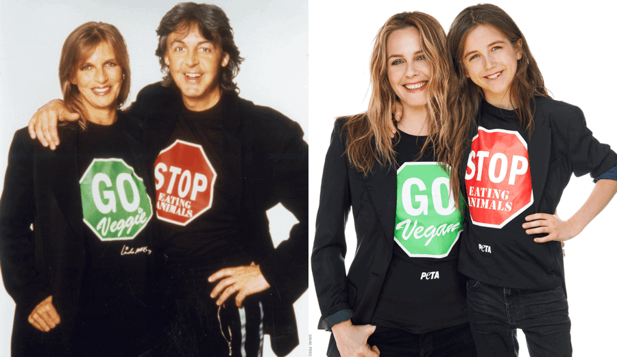 Alicia Silverstone and Son Recreate Ad Paying Tribute to Paul & Linda McCartney For PETA