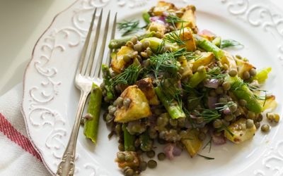 Roasted Potato and Asparagus Lentil Salad