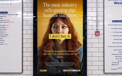 London tube campaign challenges the myth of “humane” slaughter